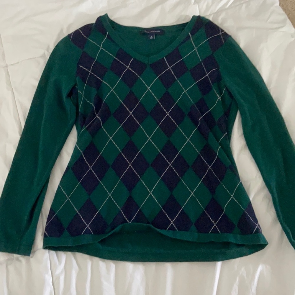 green tommy hilfiger argyle sweater